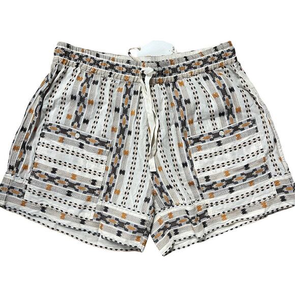 Dylan Carmel Drawstring Shorts 100% Cotton Black Camel Tan Size XL NEW - Picture 4 of 10